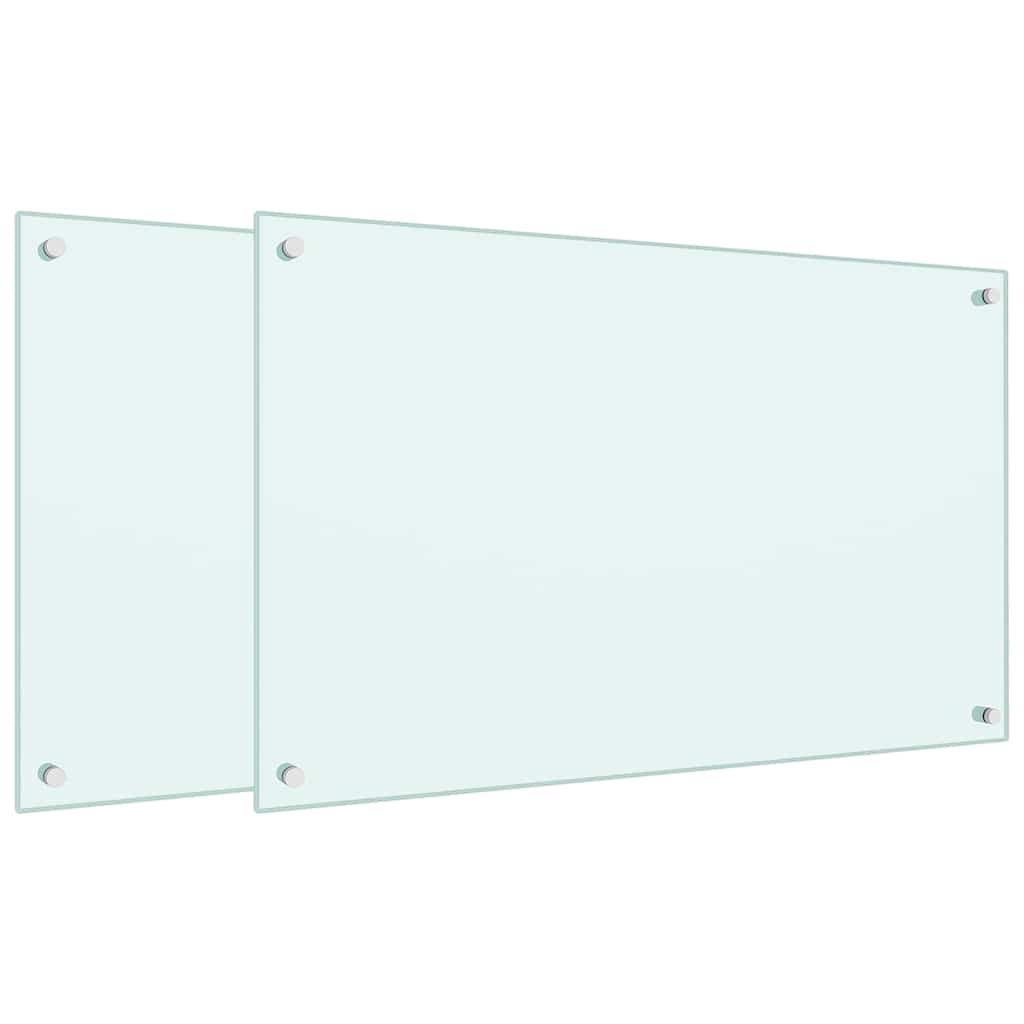 Kuhinjske zaštite od prskanja 2 kom bijele 80 x 50 cm staklene