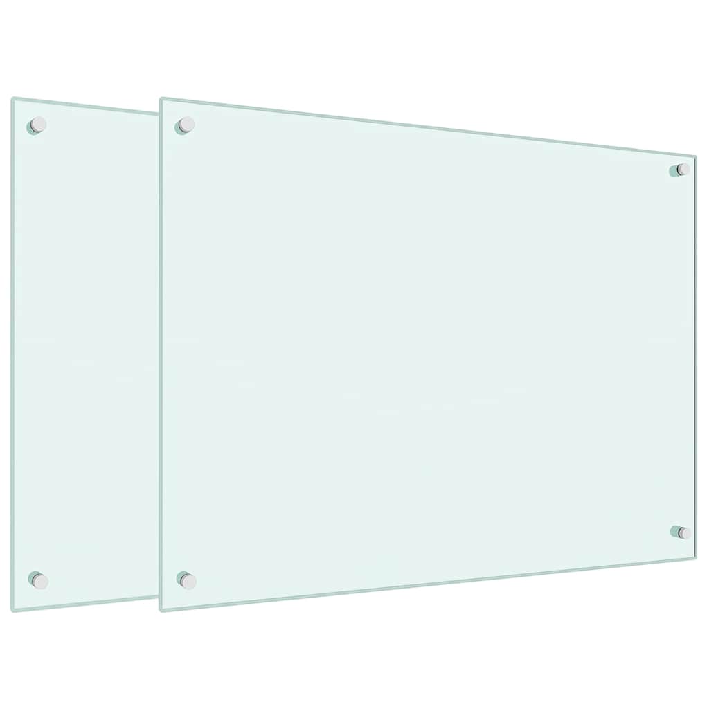 Kuhinjske zaštite od prskanja 2 kom bijele 80 x 60 cm staklene