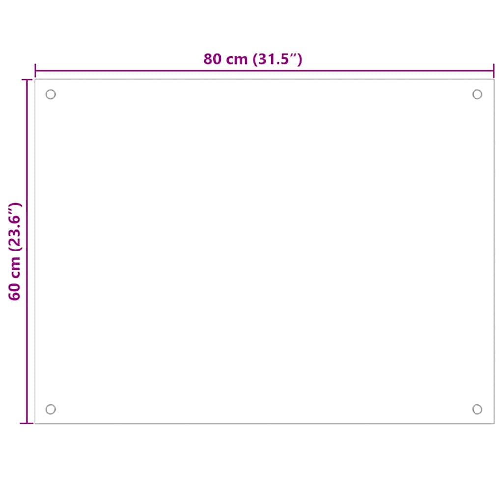 Kuhinjske zaštite od prskanja 2 kom bijele 80 x 60 cm staklene