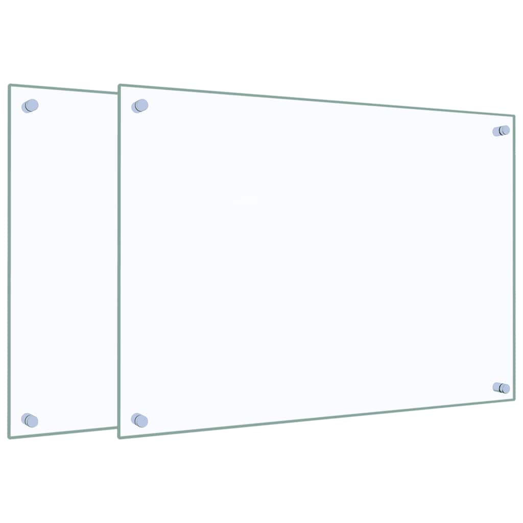 Kuhinjske zaštite od prskanja 2 kom prozirne 70x50 cm staklene