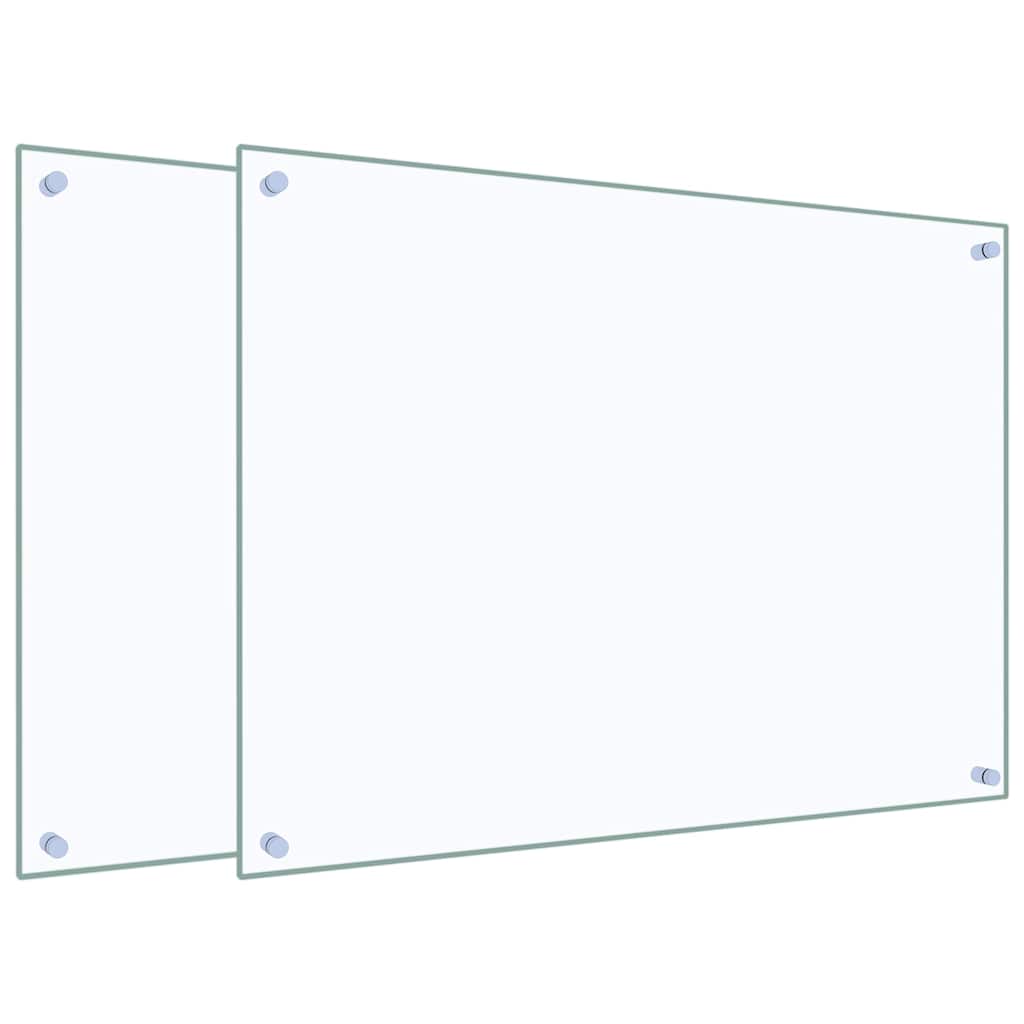 Kuhinjske zaštite od prskanja 2 kom prozirne 80x60 cm staklene