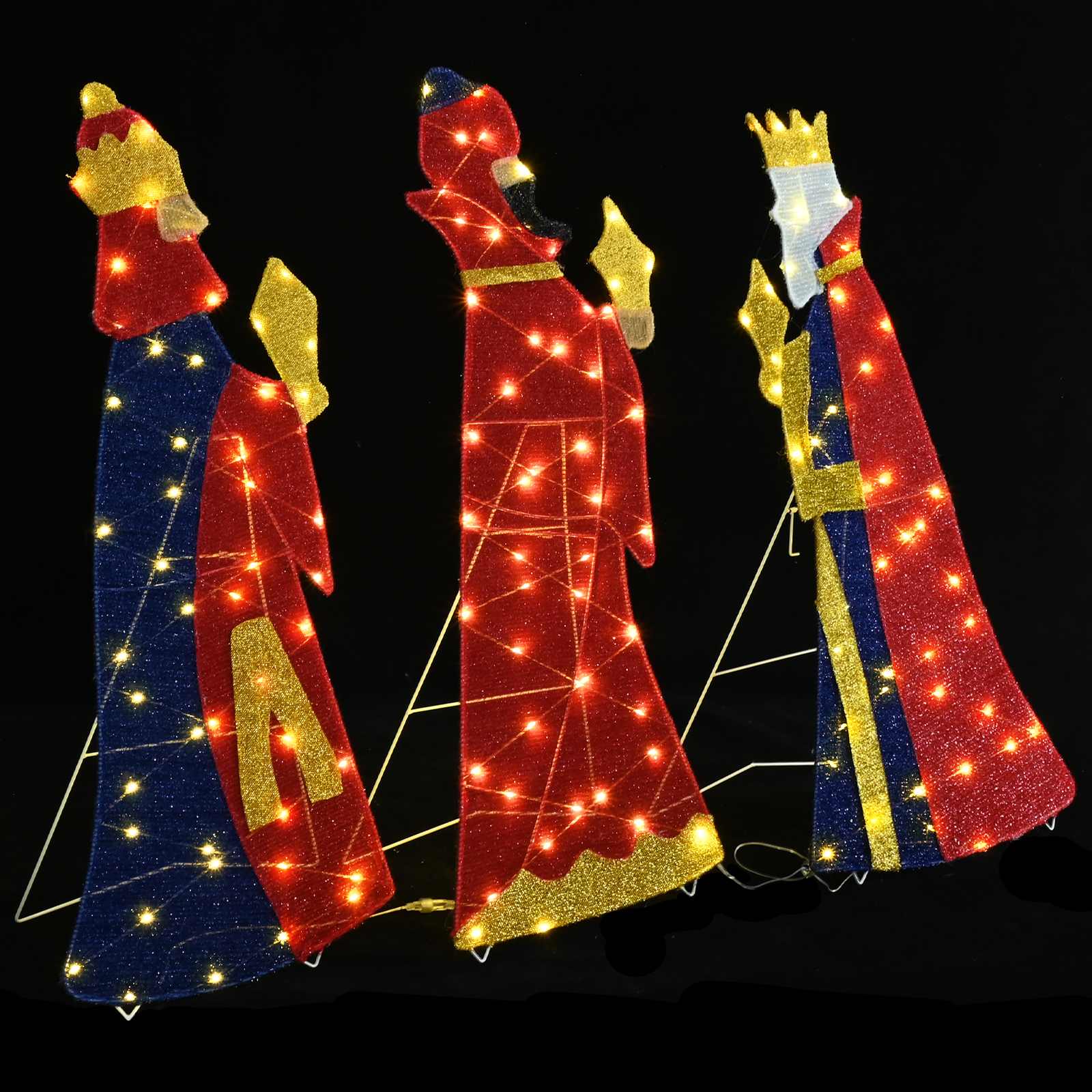 Božićno osvjetljenje 3 mudraca 3 pcs Topla bijela 105 cm