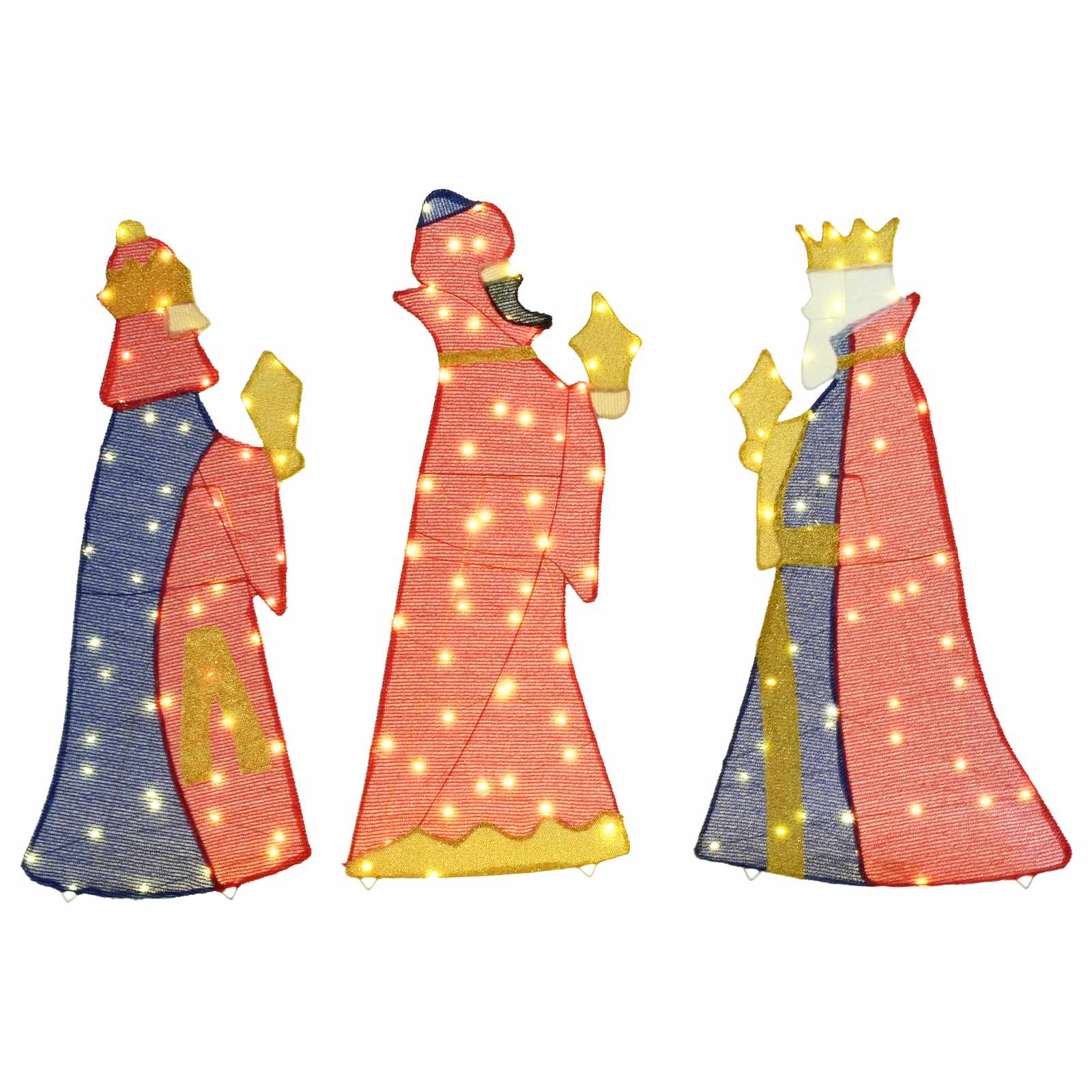 Božićno osvjetljenje 3 mudraca 3 pcs Topla bijela 105 cm