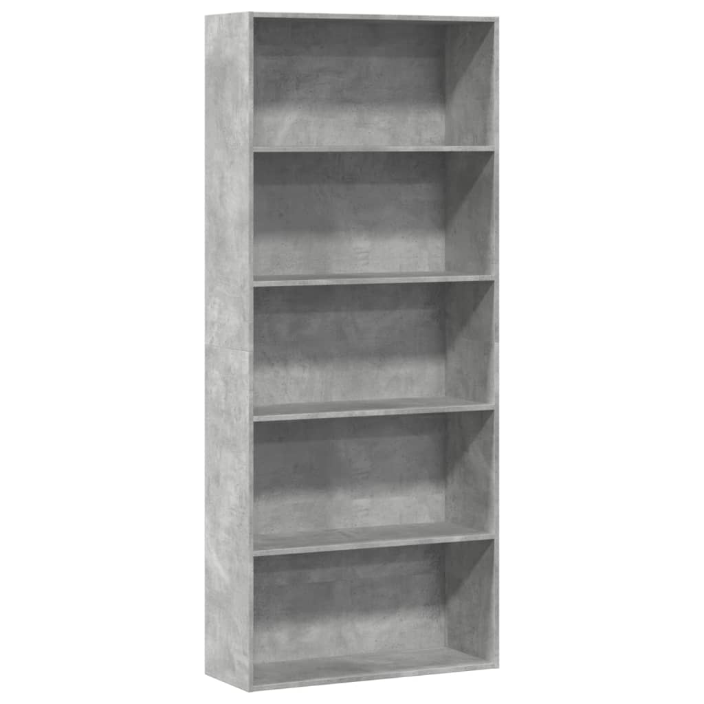 Ormarić za knjige beton sivi 80x30x189 cm konstruirano drvo