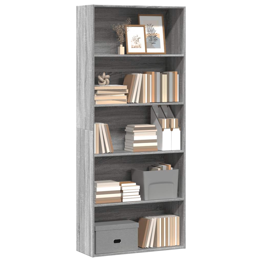 Ormar za knjige Sivi Sonoma 80x30x189 cm Konstruirano drvo