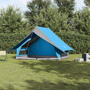Obiteljski šator s krovom Plava i siva 256 x 256 x 185 cm