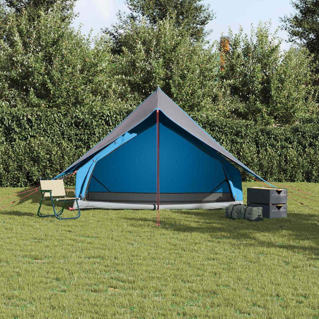 Obiteljski šator s krovom Plava i siva 256 x 256 x 185 cm