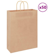 Papirnate vrećice 50 kom s ručkama smeđe 32x12x42 cm