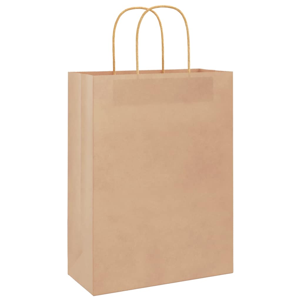 Papirnate vrećice 250 kom s ručkama smeđe 26x12x35 cm
