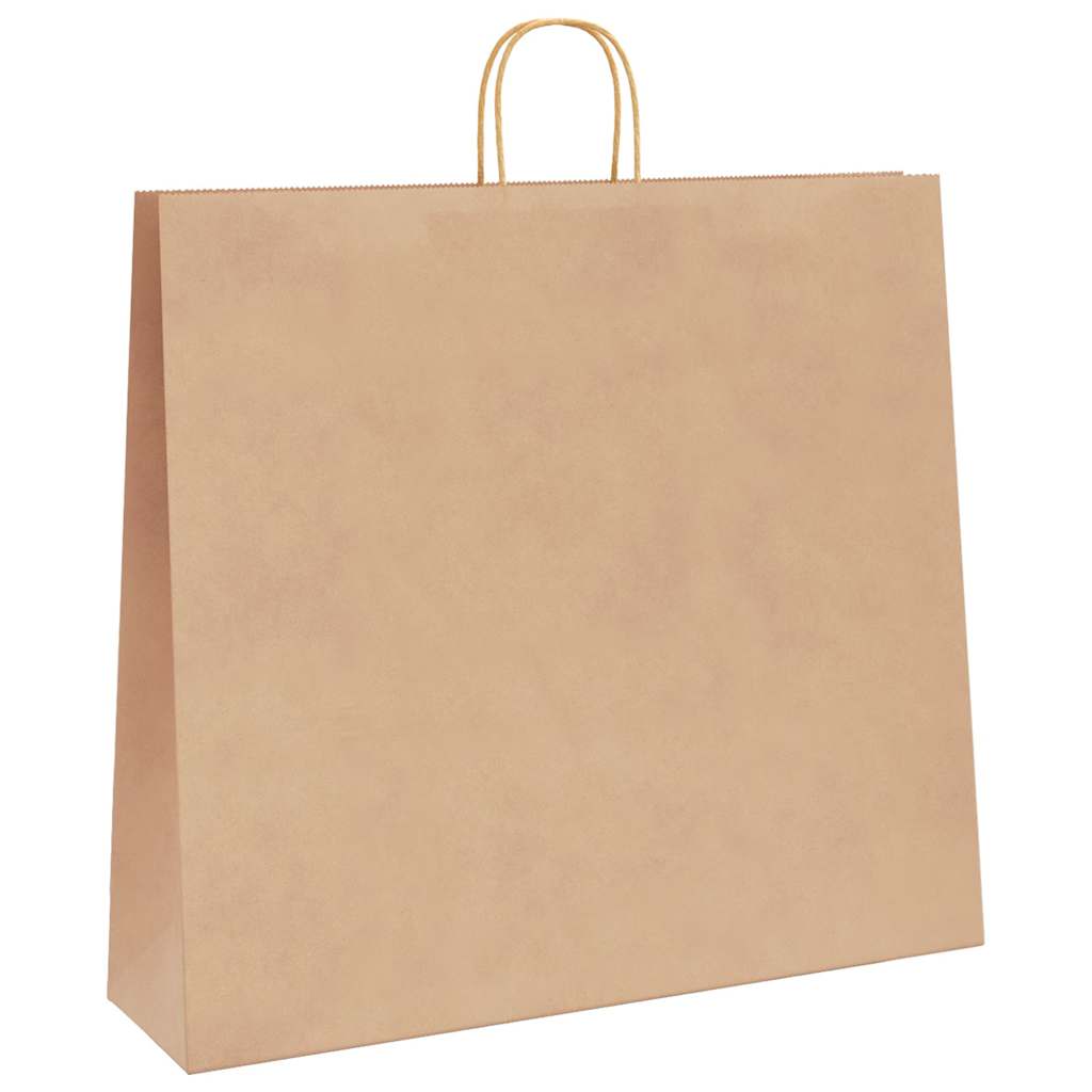 Papirnate vrećice 250 kom s ručkama smeđe 54x15x49 cm