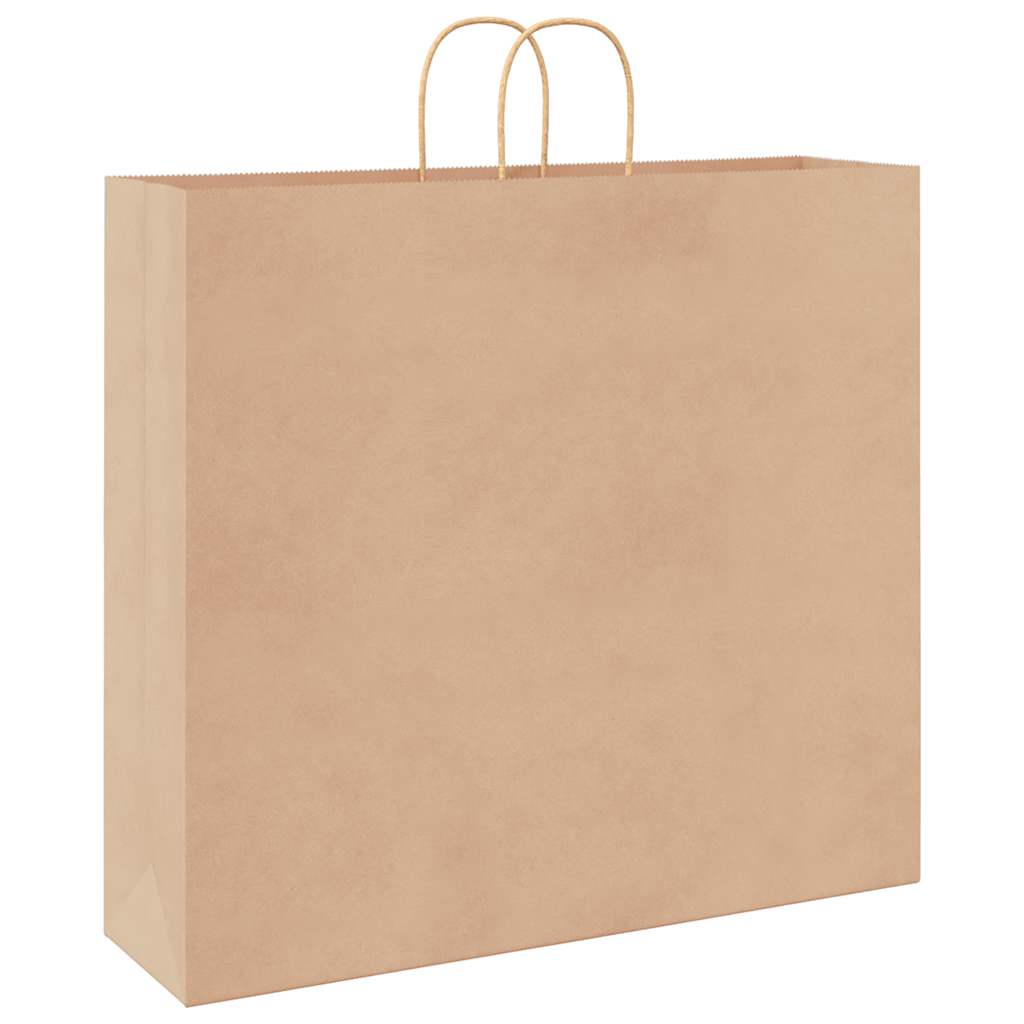 Papirnate vrećice 250 kom s ručkama smeđe 54x15x49 cm