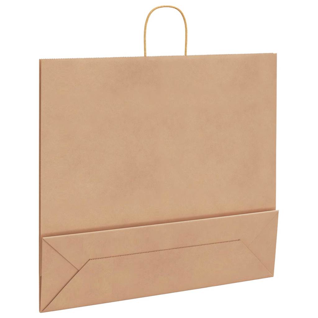 Papirnate vrećice 250 kom s ručkama smeđe 54x15x49 cm