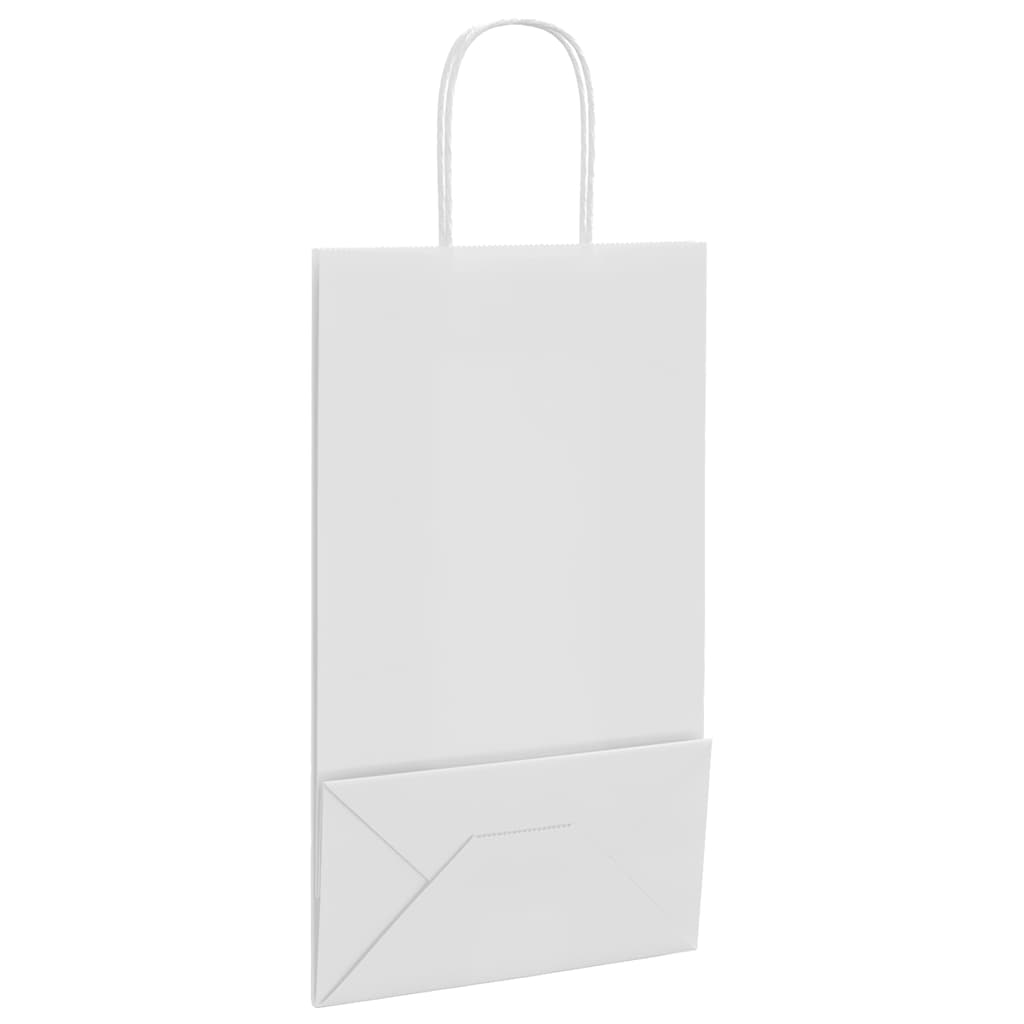 Papirnate vrećice 50 kom s ručkama bijele 21x11x36 cm
