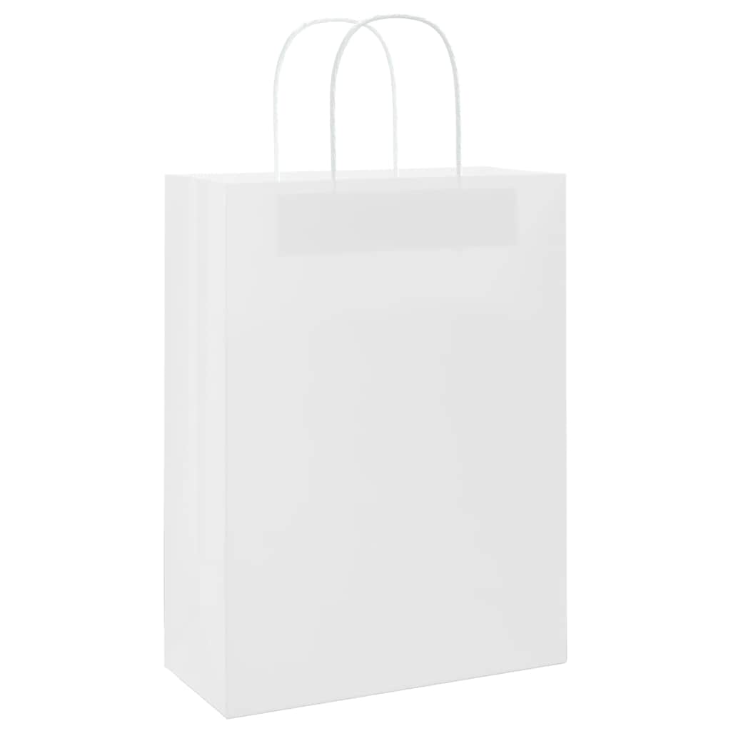 Papirnate vrećice 50 kom s ručkama bijele 26x12x35 cm