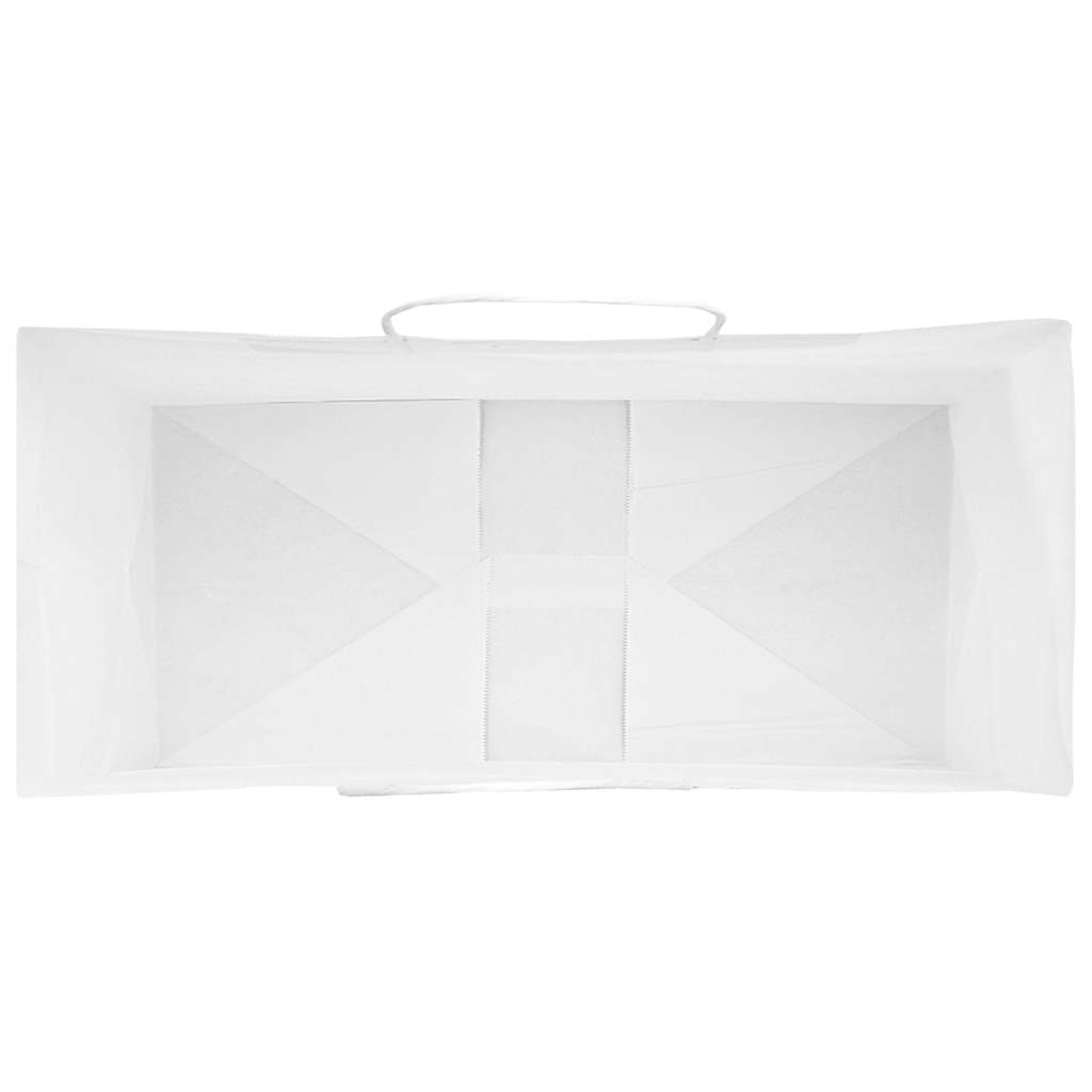 Papirnate vrećice 50 kom s ručkama bijele 26x12x35 cm