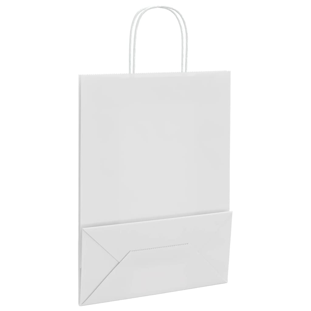 Papirnate vrećice 50 kom s ručkama bijele 26x12x35 cm