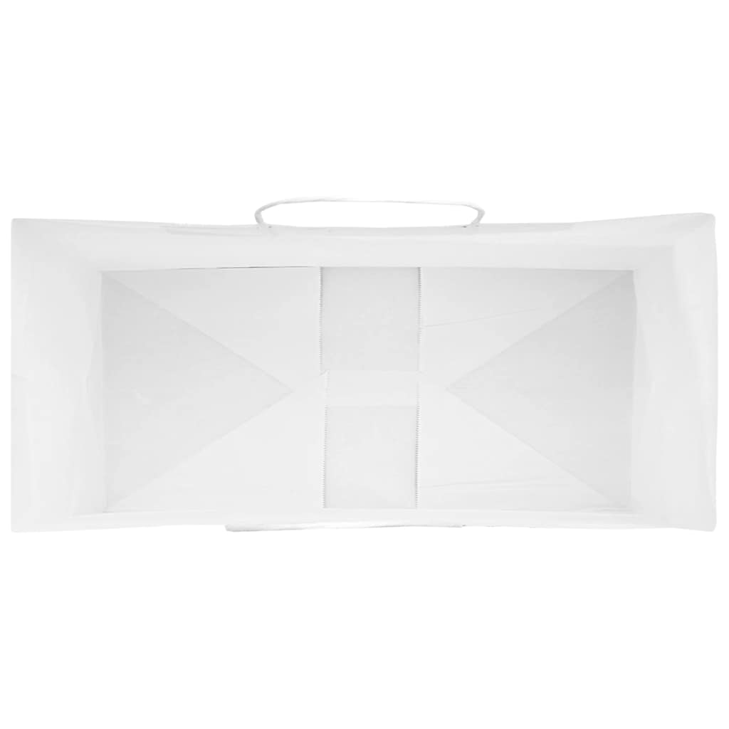 Papirnate vrećice 250 kom s ručkama bijele 26x12x35 cm