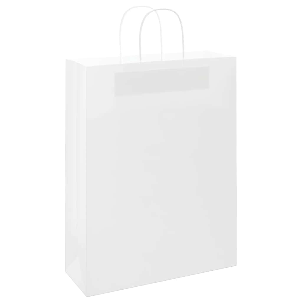 Papirnate vrećice 250 kom s ručkama bijele 32x12x42 cm