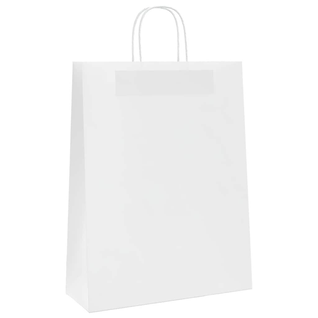 Papirnate vrećice 250 kom s ručkama bijele 32x12x42 cm