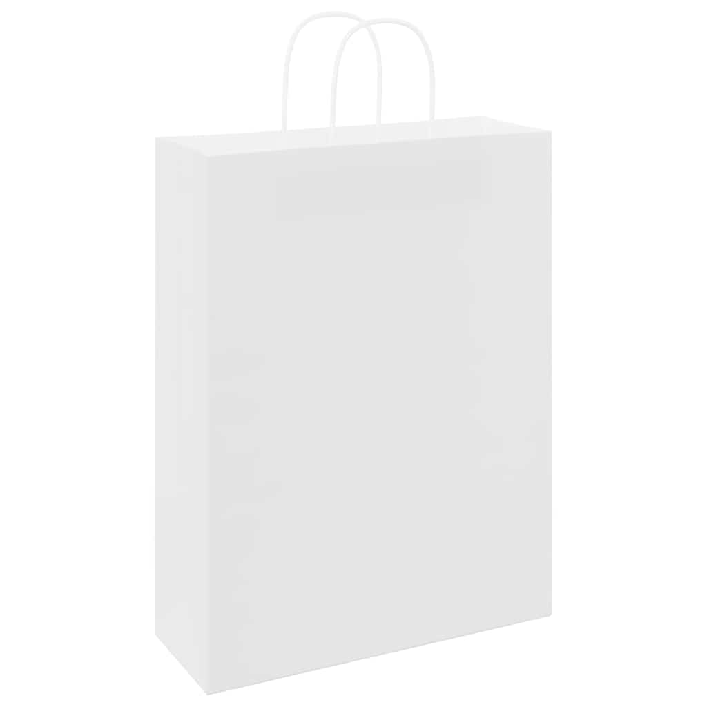 Papirnate vrećice 250 kom s ručkama bijele 32x12x42 cm