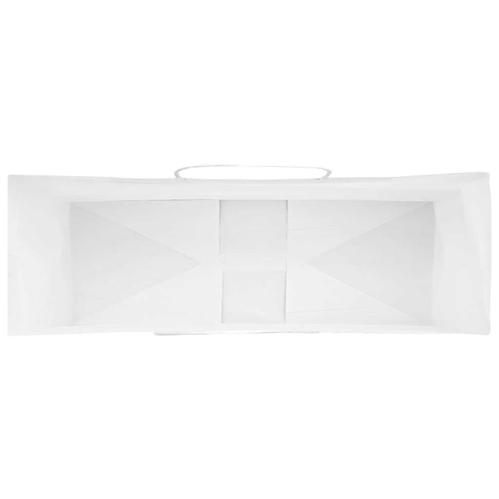 Papirnate vrećice 250 kom s ručkama bijele 32x12x42 cm