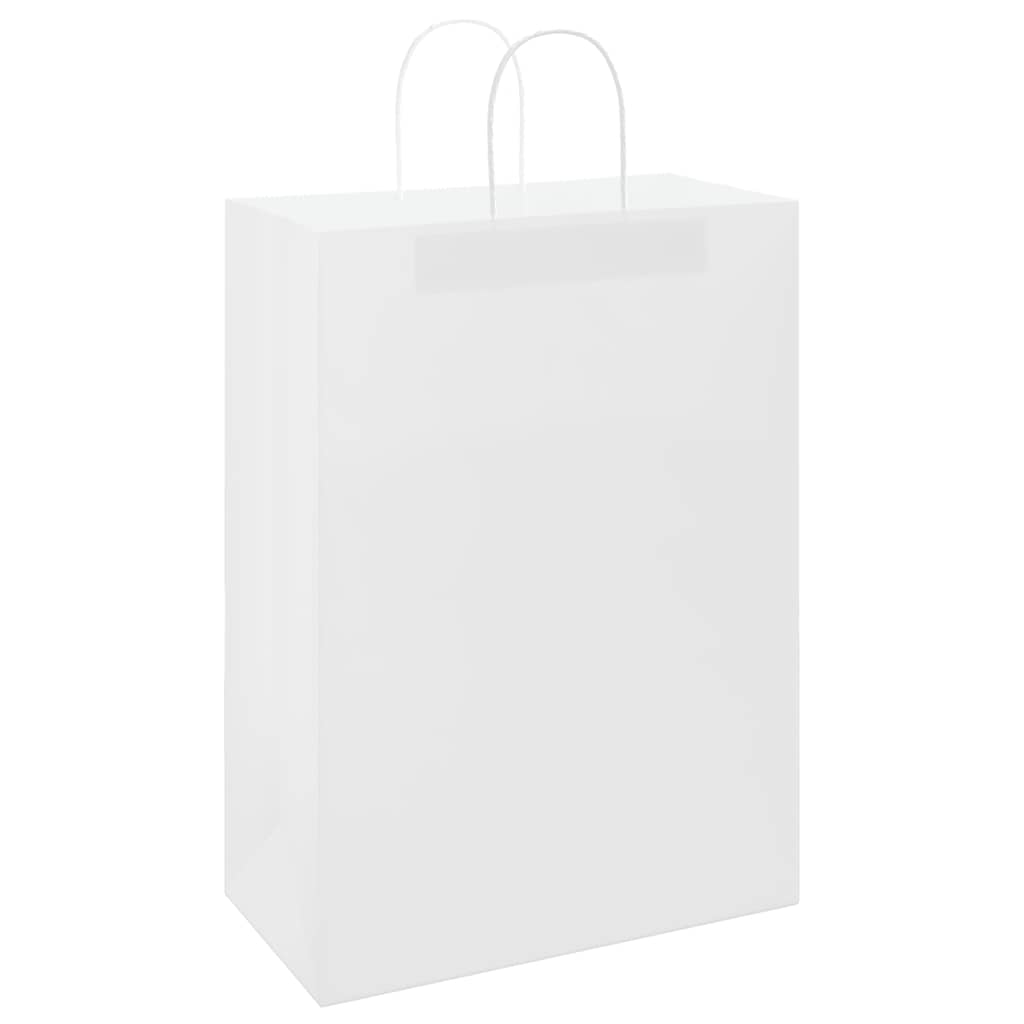 Papirnate vrećice 250 kom s ručkama bijele 32x17x44 cm
