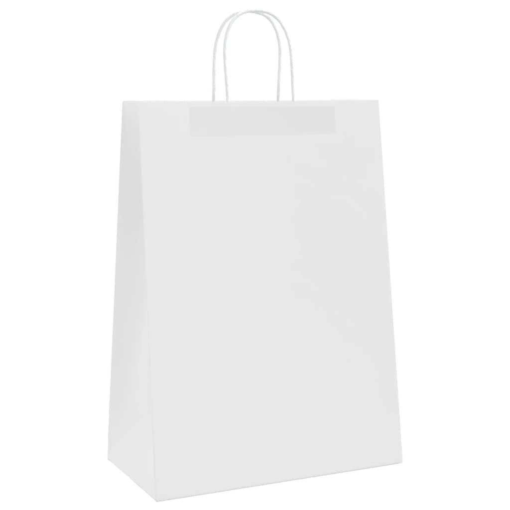 Papirnate vrećice 250 kom s ručkama bijele 32x17x44 cm