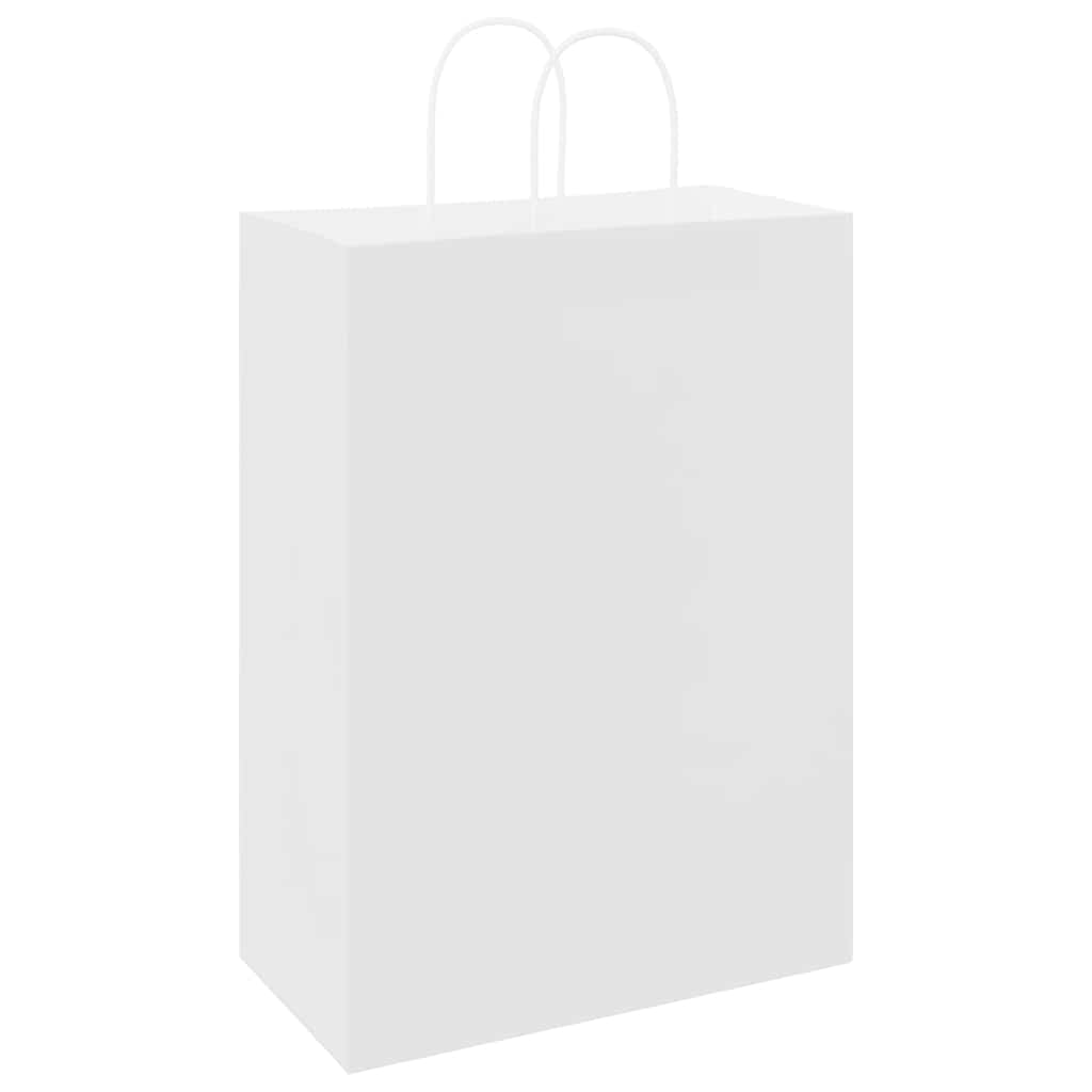 Papirnate vrećice 250 kom s ručkama bijele 32x17x44 cm