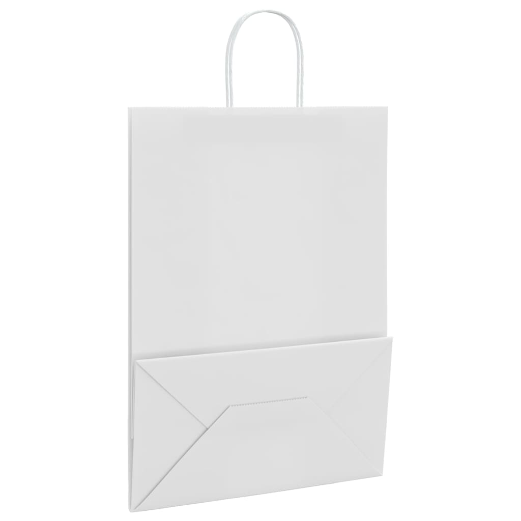 Papirnate vrećice 250 kom s ručkama bijele 32x17x44 cm