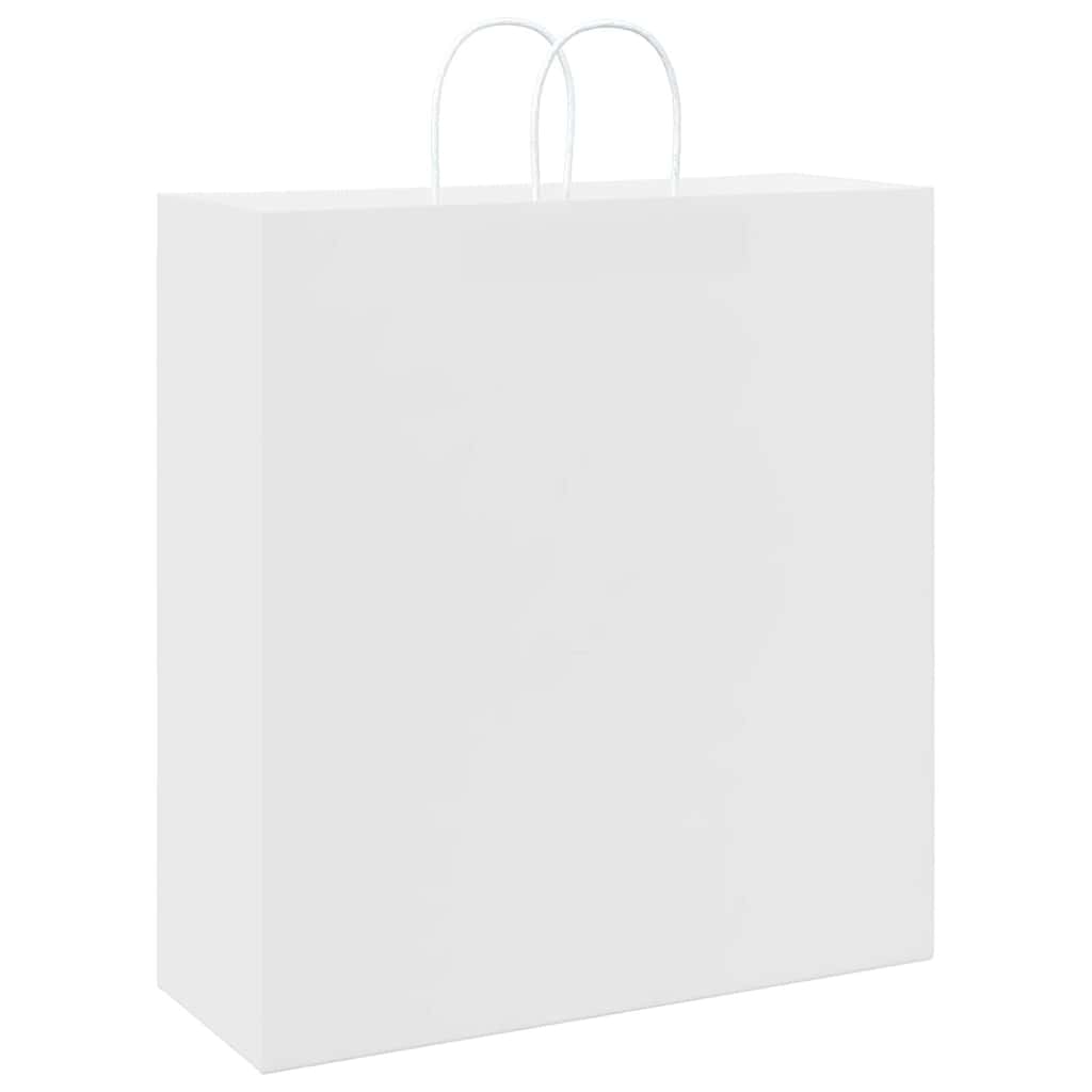 Papirnate vrećice 250 kom s ručkama bijele 45x17x48 cm