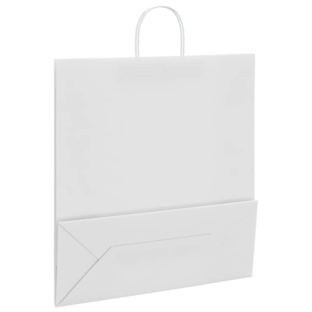 Papirnate vrećice 250 kom s ručkama bijele 45x17x48 cm