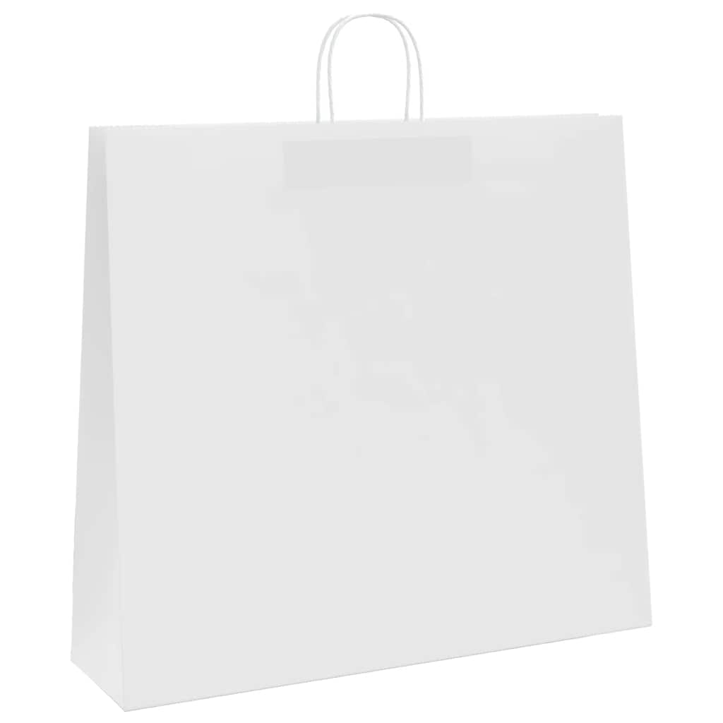 Papirnate vrećice 250 kom s ručkama bijele 54x15x49 cm