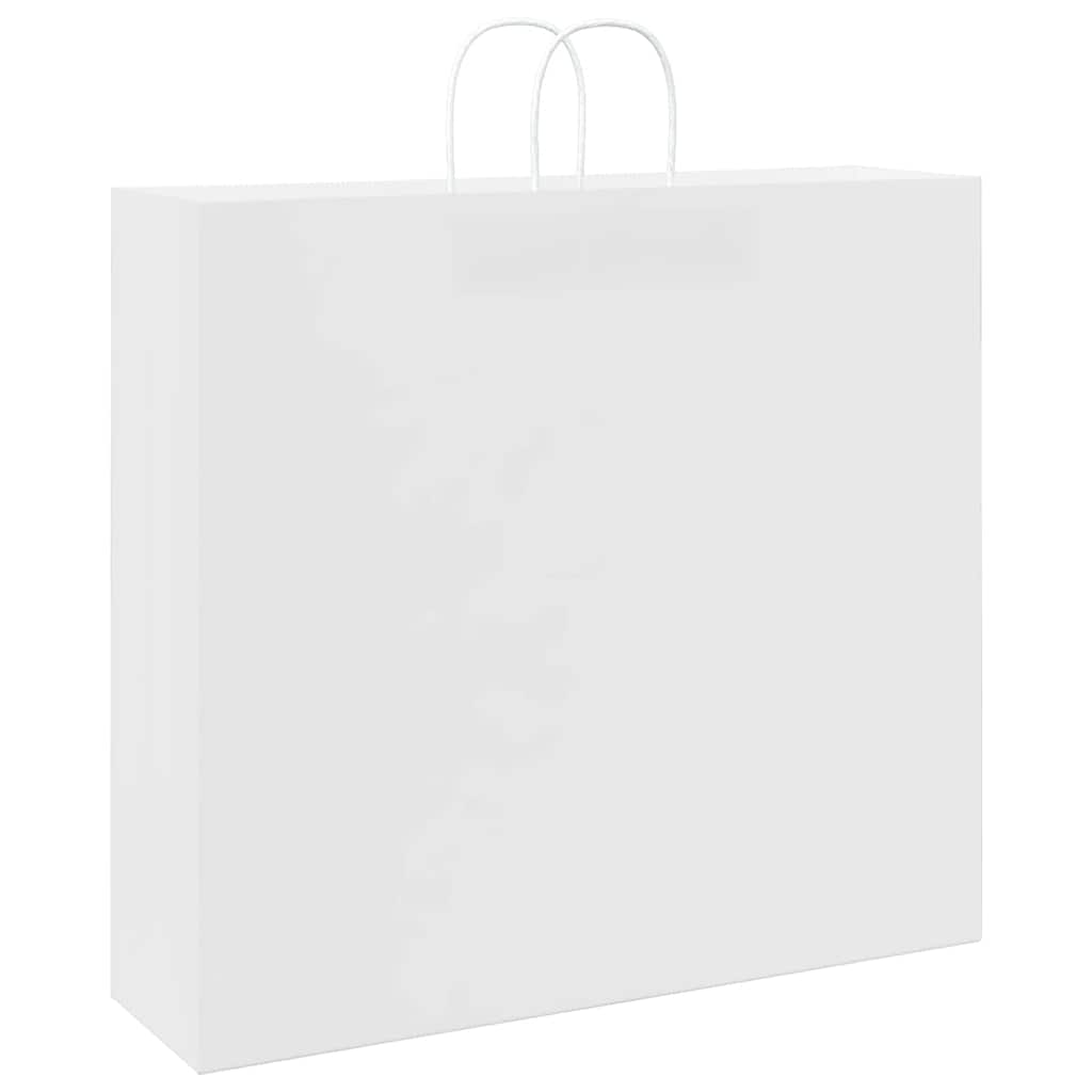 Papirnate vrećice 250 kom s ručkama bijele 54x15x49 cm