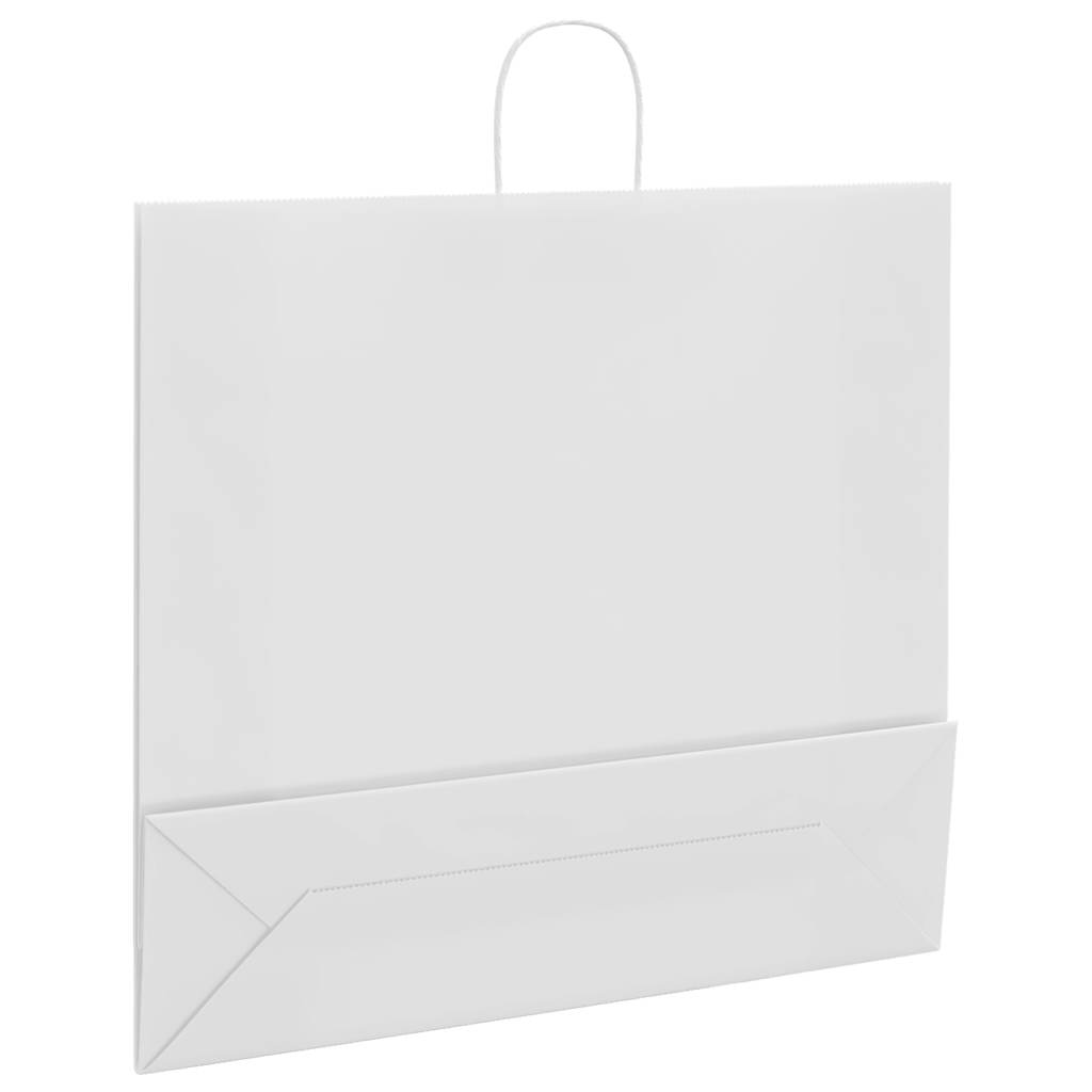 Papirnate vrećice 250 kom s ručkama bijele 54x15x49 cm