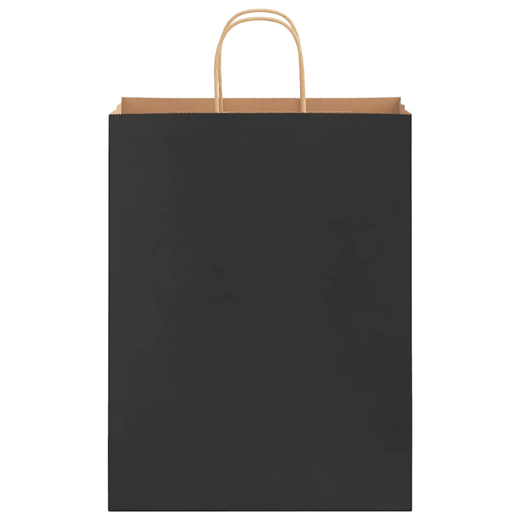 Papirnate vrećice 250 kom s ručkama crne 32x12x42 cm