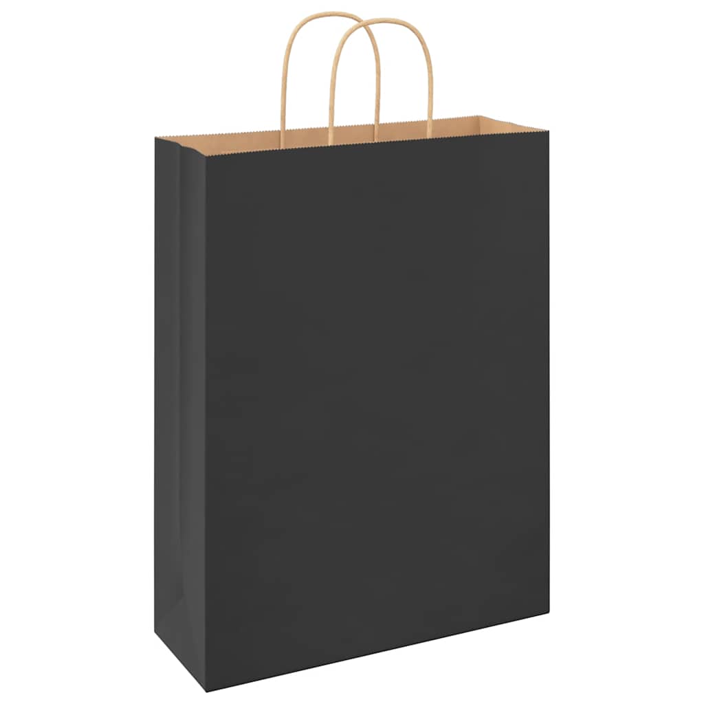 Papirnate vrećice 250 kom s ručkama crne 32x12x42 cm