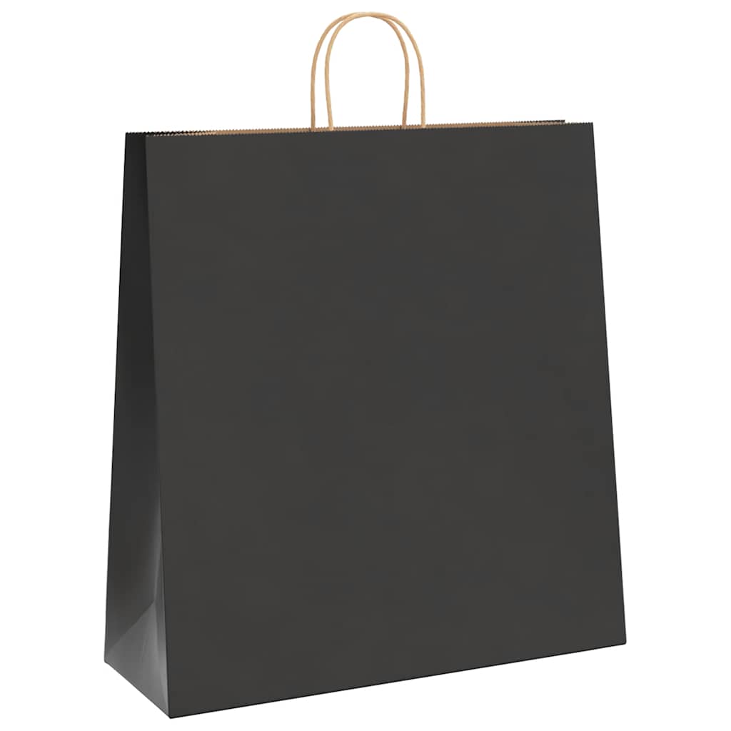 Papirnate vrećice 250 kom s ručkama crne 45x17x48 cm