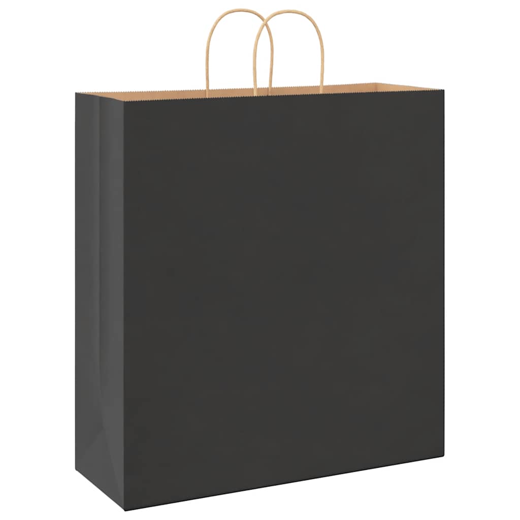 Papirnate vrećice 250 kom s ručkama crne 45x17x48 cm