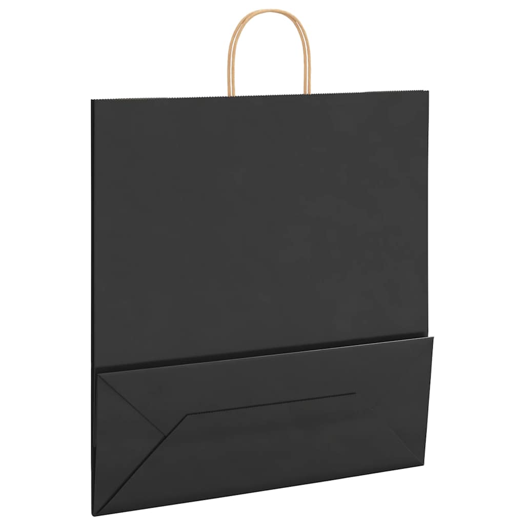 Papirnate vrećice 250 kom s ručkama crne 45x17x48 cm