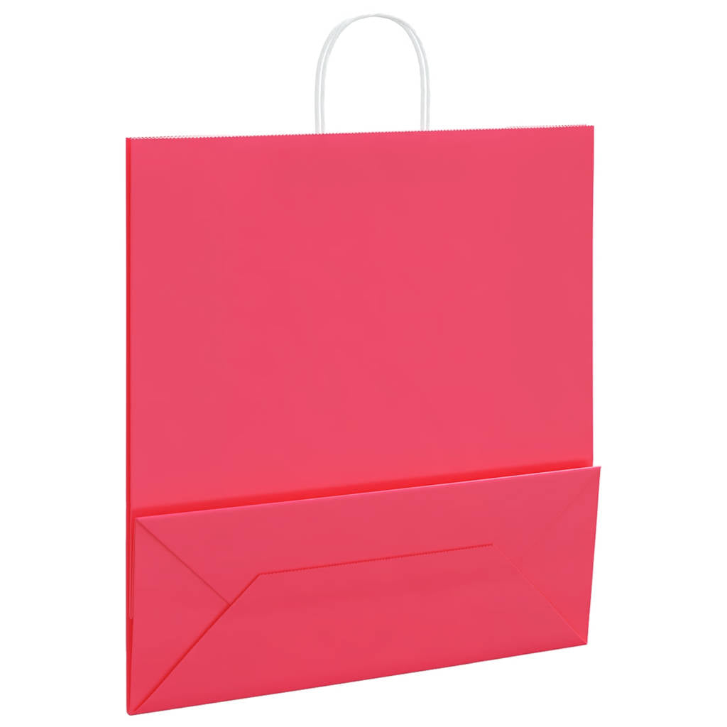 Papirnate vrećice 250 kom s ručkama ružičaste 45x17x48 cm