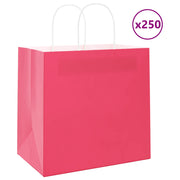 Papirnate vrećice 250 kom s ručkama ružičaste 54x15x49 cm