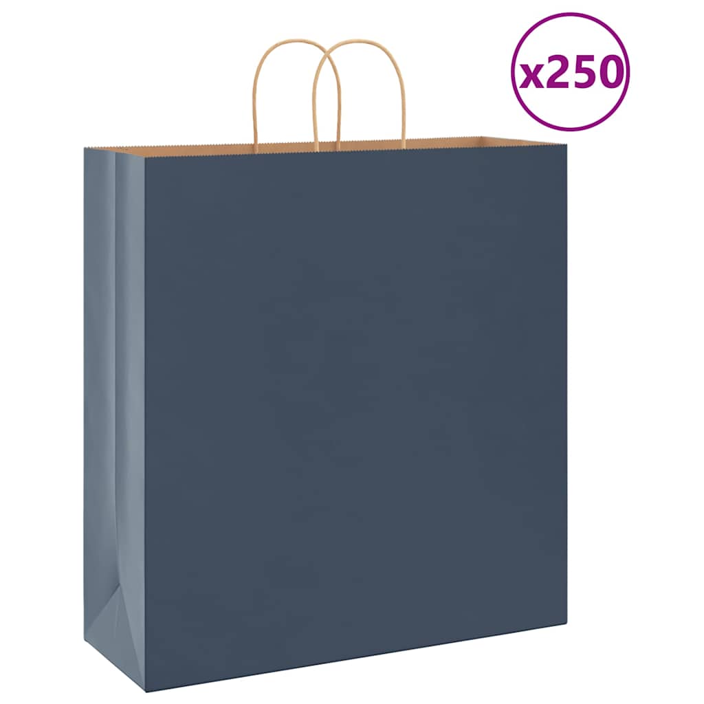 Papirnate vrećice 250 kom s ručkama plave 45x17x48 cm