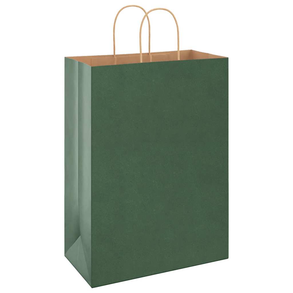 Papirnate vrećice 250 kom s ručkama zelene 32x17x44 cm