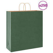 Papirnate vrećice 250 kom s ručkama zelene 45x17x48 cm