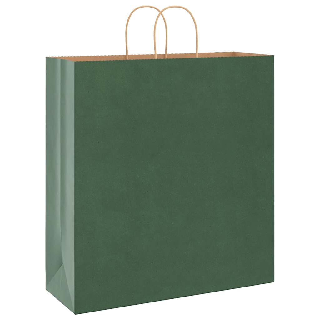 Papirnate vrećice 250 kom s ručkama zelene 45x17x48 cm
