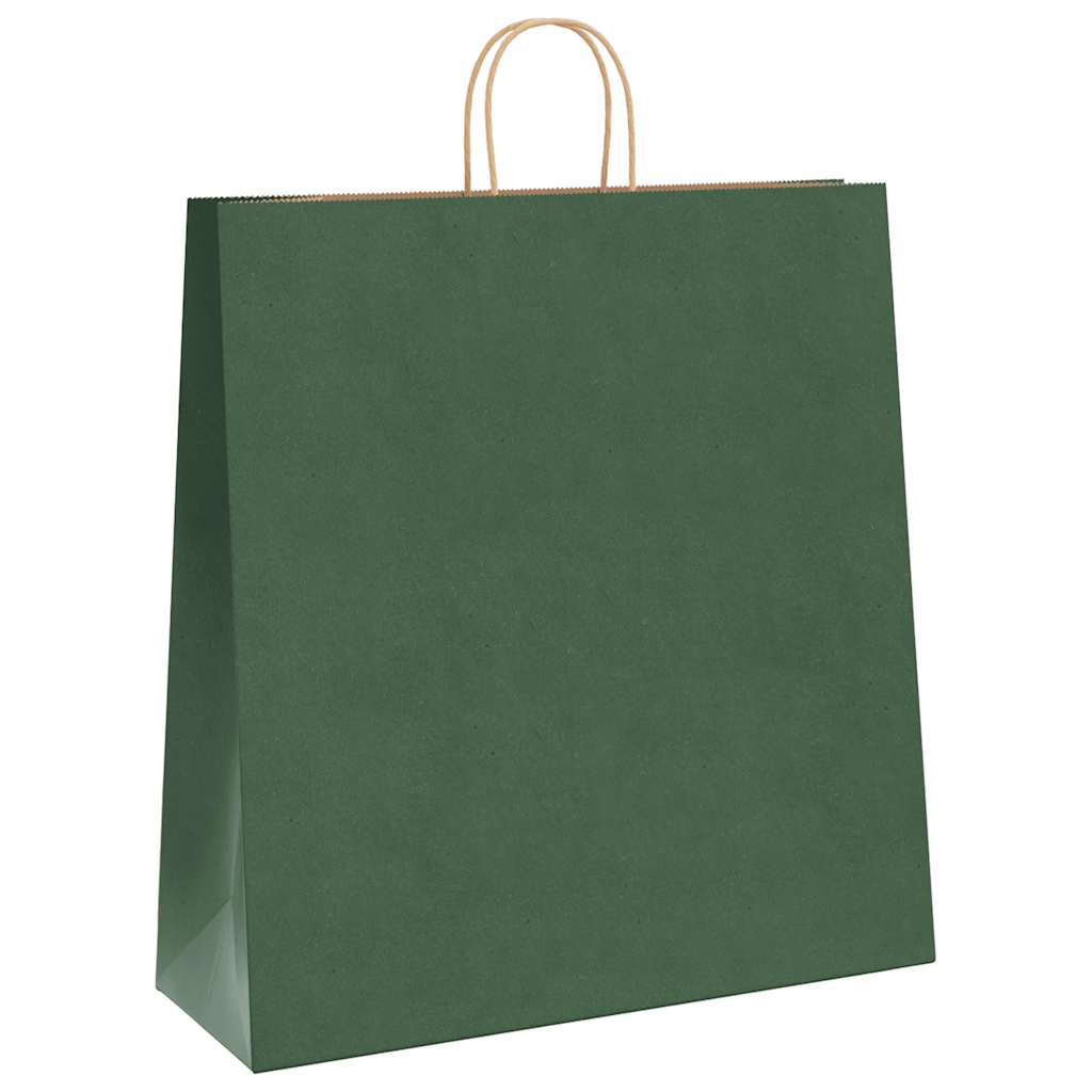 Papirnate vrećice 250 kom s ručkama zelene 45x17x48 cm