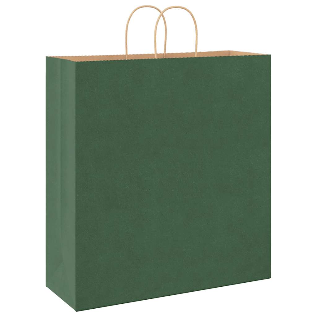 Papirnate vrećice 250 kom s ručkama zelene 45x17x48 cm