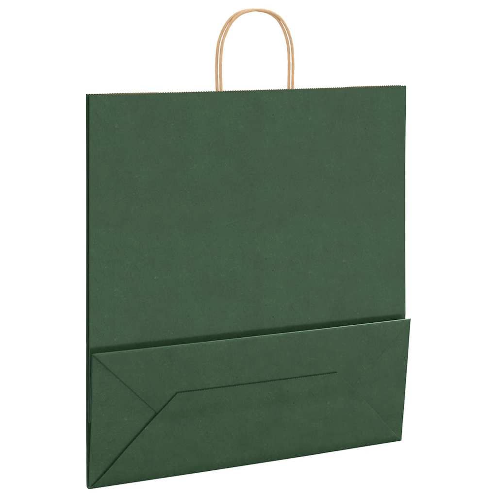 Papirnate vrećice 250 kom s ručkama zelene 45x17x48 cm