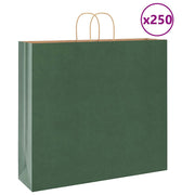 Papirnate vrećice 250 kom s ručkama zelene 54x15x49 cm