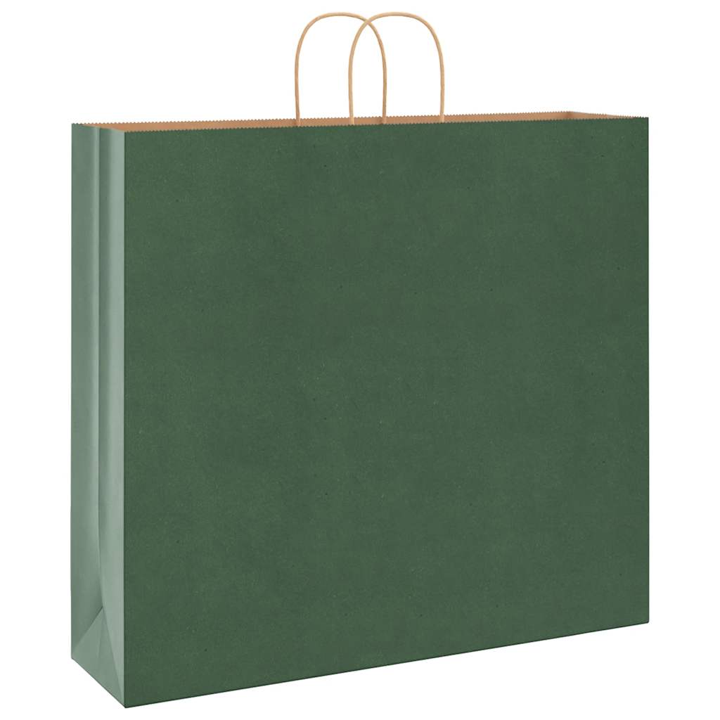 Papirnate vrećice 250 kom s ručkama zelene 54x15x49 cm